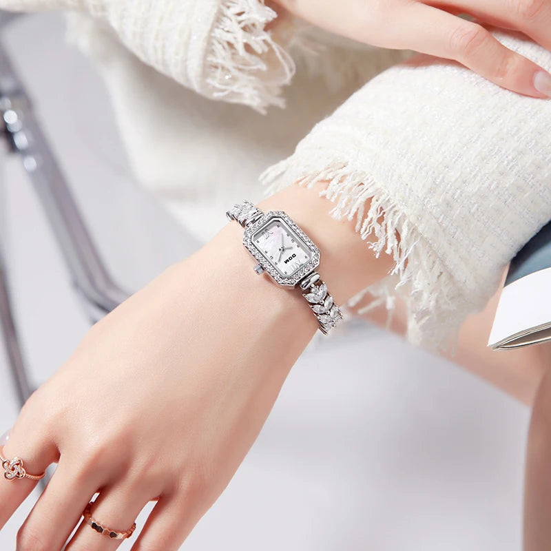 Stainless Steel 0.50ct Diamond Quartz Watch for Women