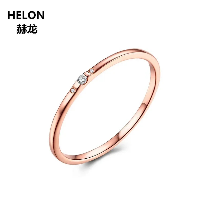 14k Rose Gold Natural Diamond Ring for Women