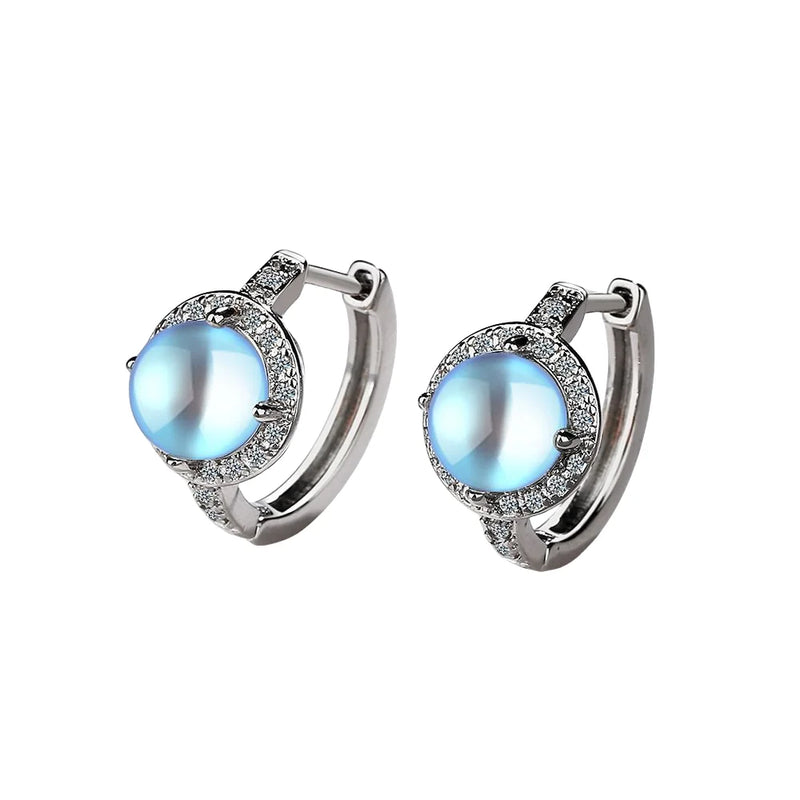 925 Silver Round Full Diamond Clip Earrings for Women