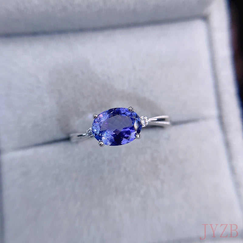 925 Sterling Silver Tanzanite Ring for Women