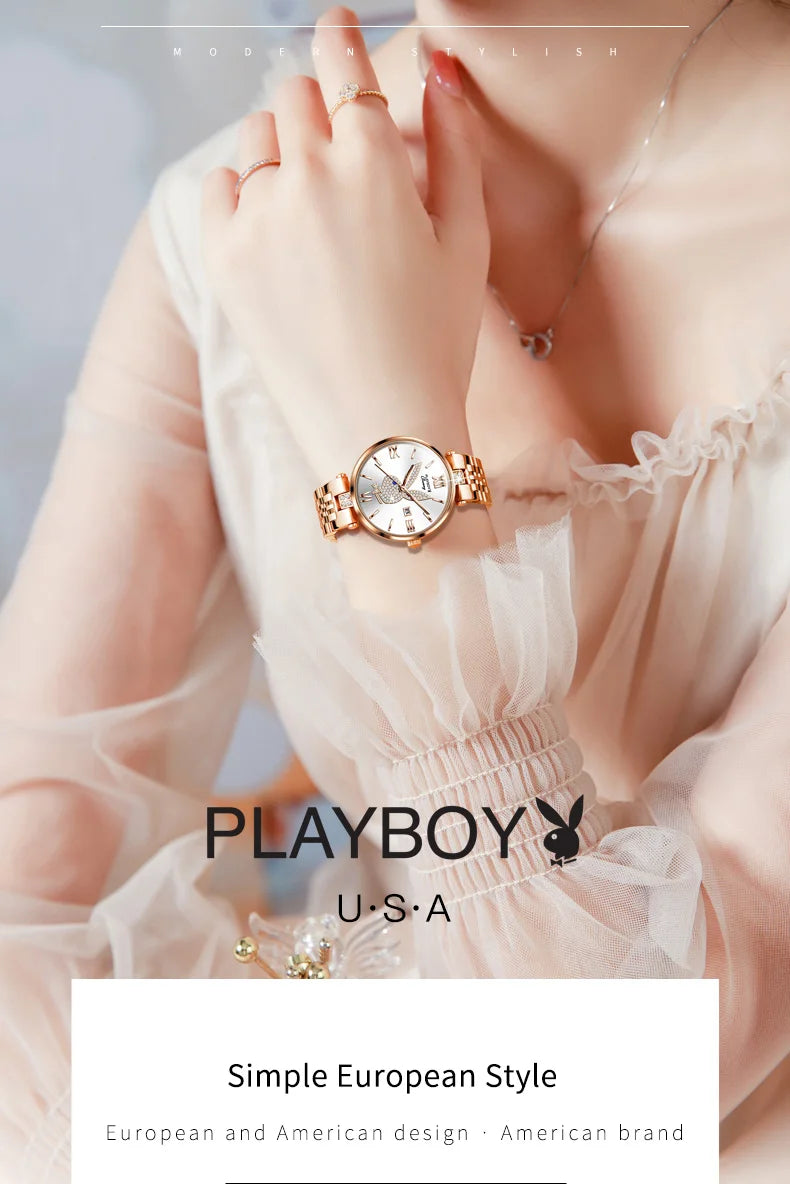 Stainless Steel Elegant Quartz Watch for Women