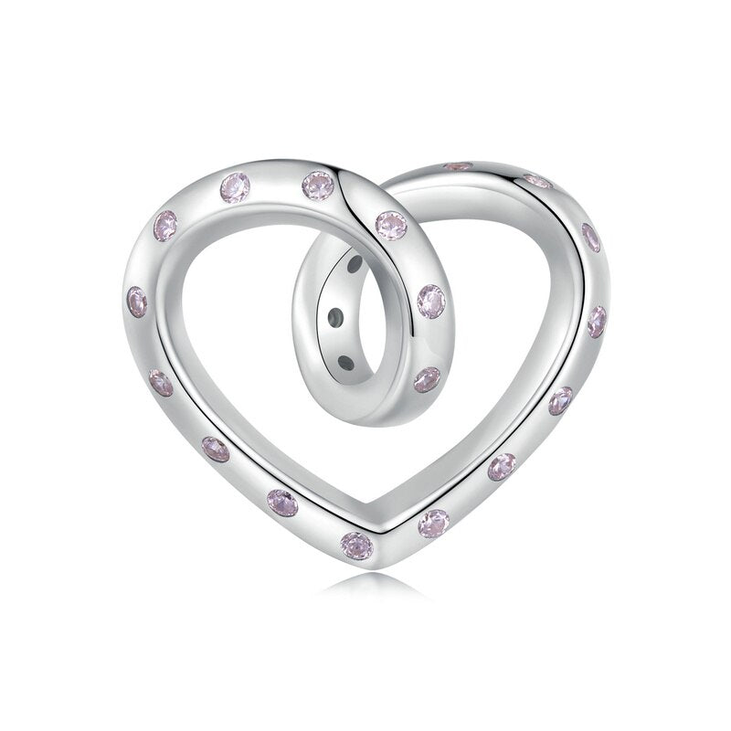 925 Sterling Silver Pink Heart, Bear, and Dolphin Bead Charms for Girls