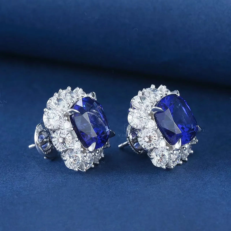 925 Sterling Silver Sapphire Earrings for Women