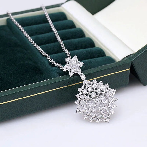 925 Sterling Silver Gold Plated Zircon Star Pendant for Women