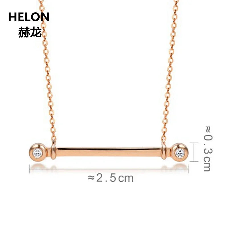 18k Rose Gold SI/H Natural Diamonds Pendant Necklace for Women