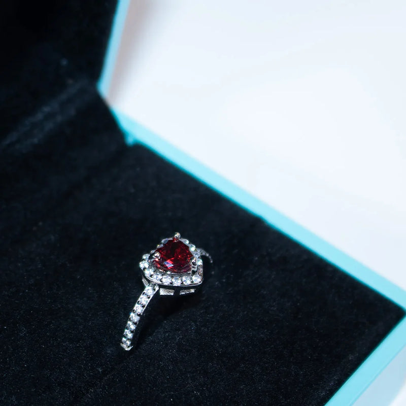 Silver 925 Garnet Ring for Women