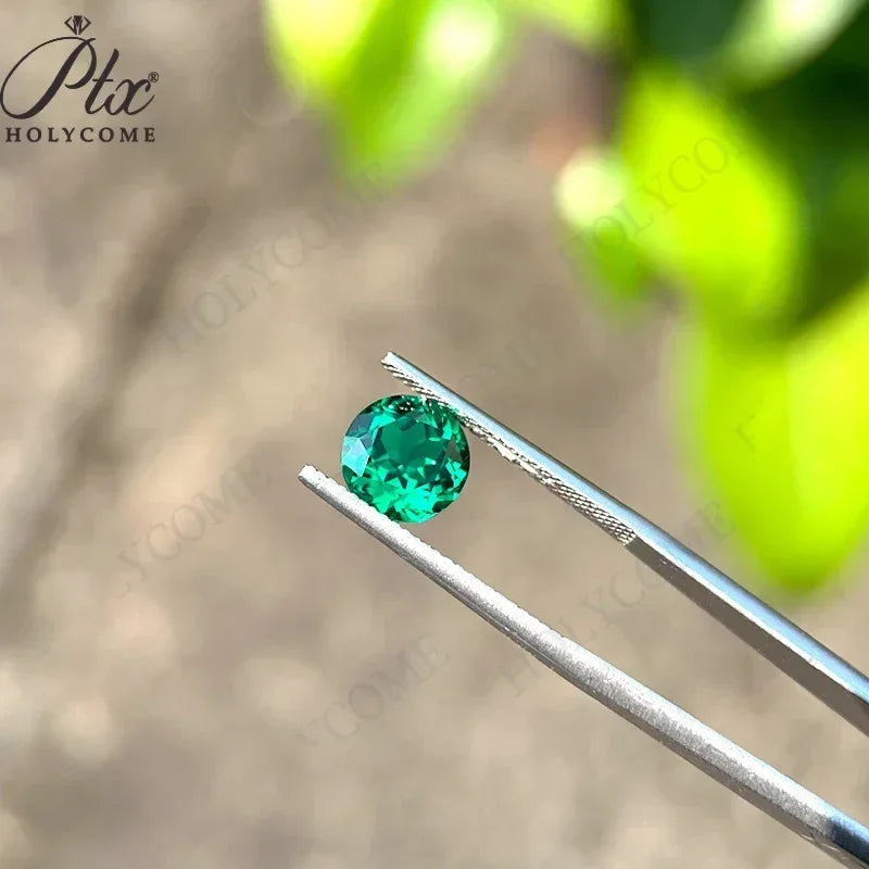 Lab Grown Emerald Round Cut Loose Gemstones (0.9-12.0ctw), VVS1 Clarity, AGL Certified