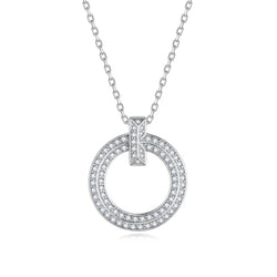 925 Sterling Silver VVS1 D Color Moissanite Diamond Pendant Necklace for Women