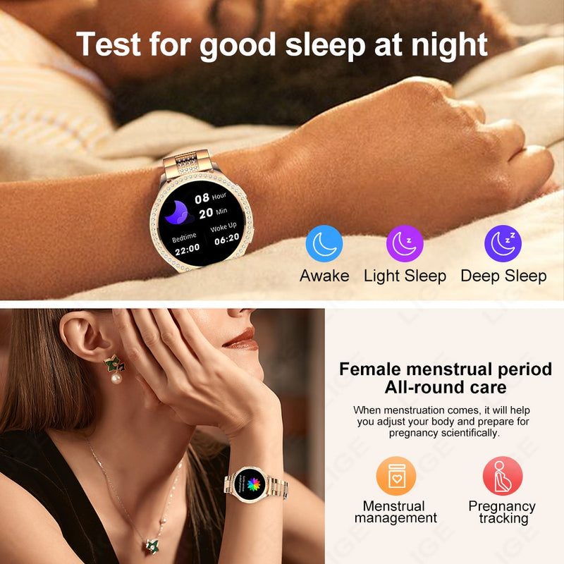 Smartwatch with AI Voice Assistant and Health Monitor for Women