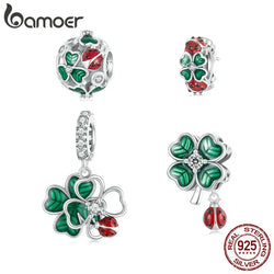 Sterling Silver Four-Leaf Clover Pendant Charm for Women