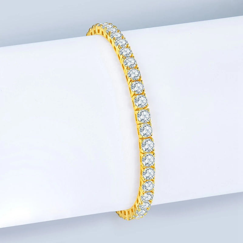 Sterling Silver Moissanite Tennis Chain Bracelet for Women