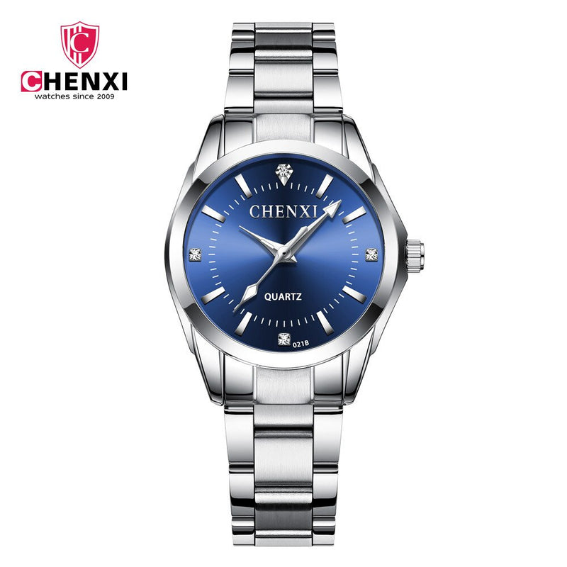 Stainless Steel Couple Watch, Waterproof Quartz for Women and Men