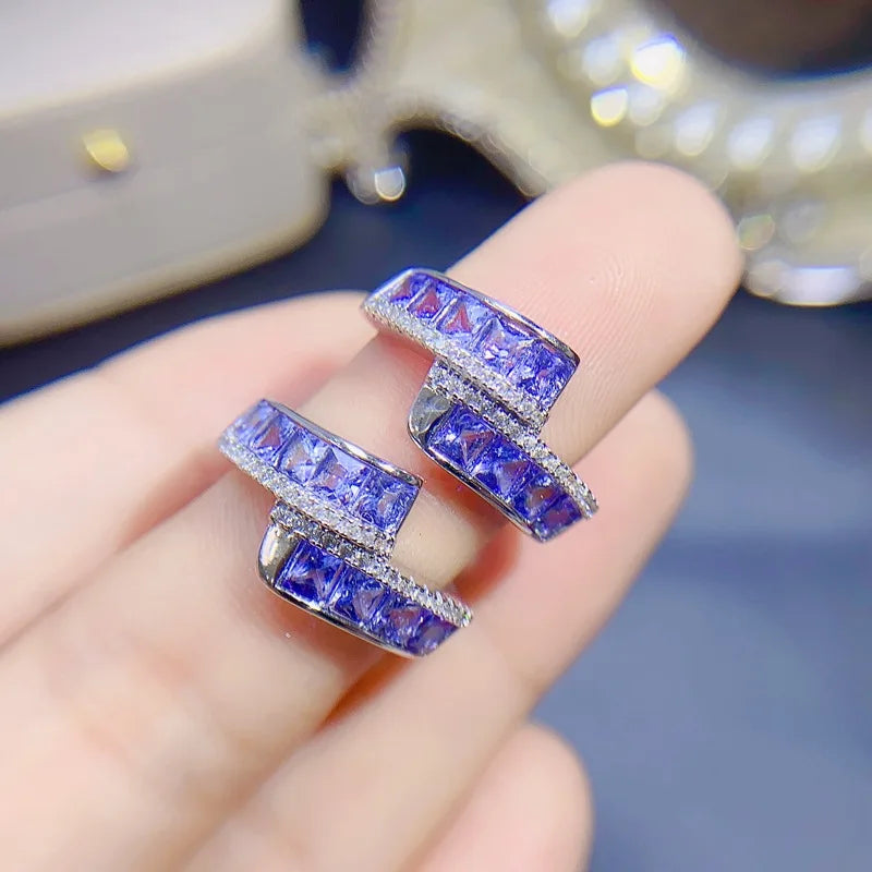 925 Sterling Silver Tanzanite Ring for Women