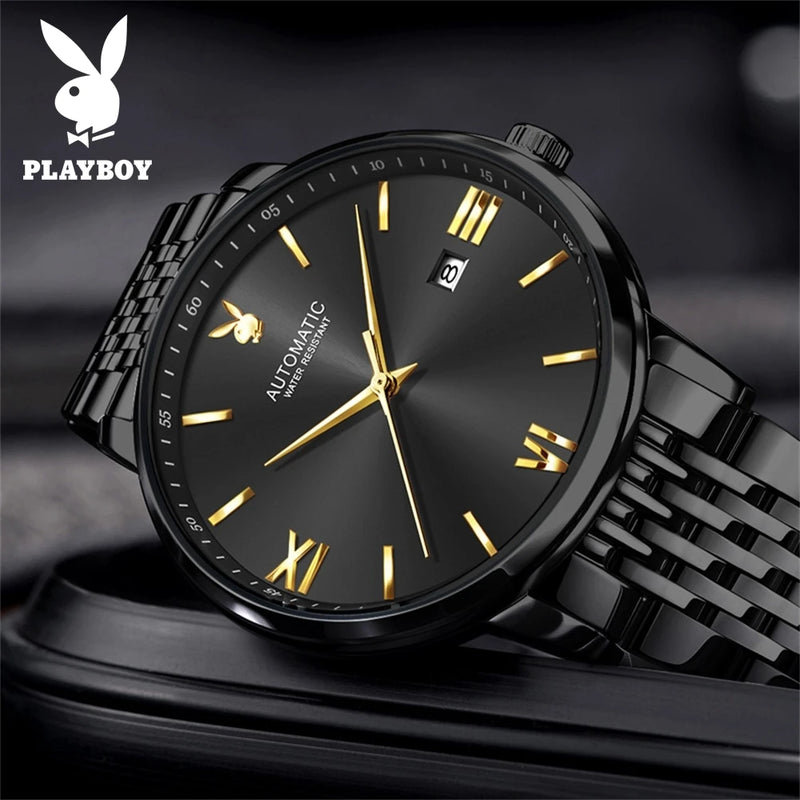 Stainless Steel Automatic Mechanical Mens Wrist Watch for Men