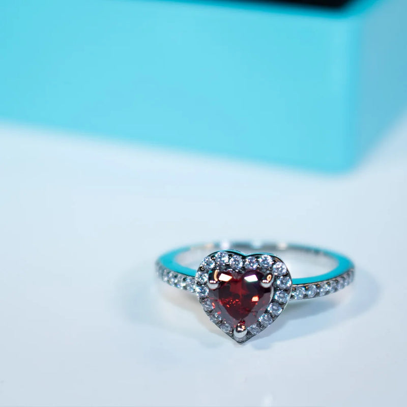 Silver 925 Garnet Ring for Women