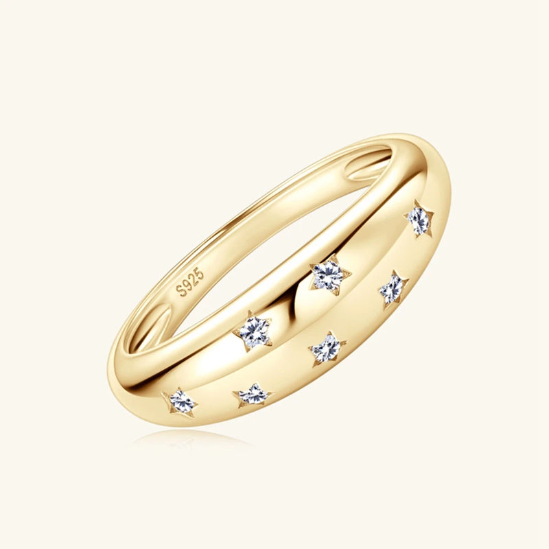 18K Gold Plated Sterling Silver 3EX VVS1 3ct Moissanite Couple Ring for Women