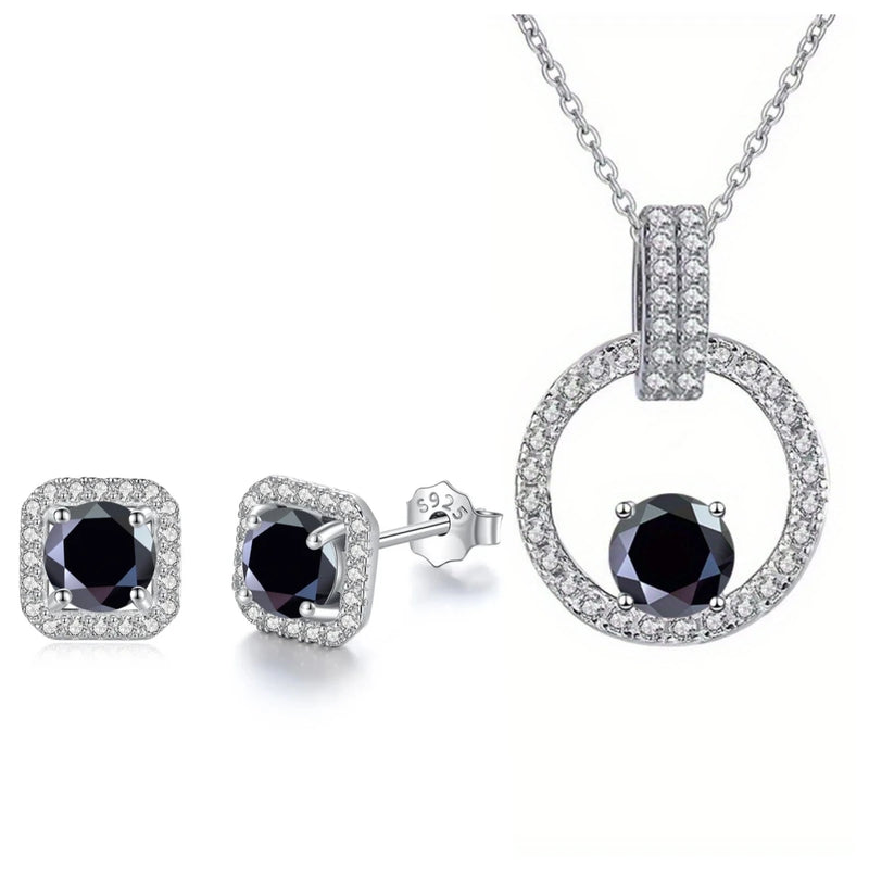 925 Sterling Silver Moissanite Bridal Jewelry Set for Women