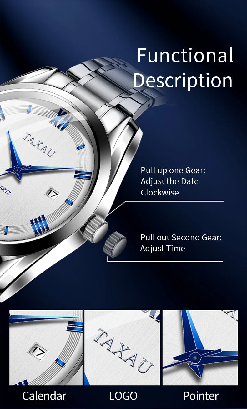 Stainless Steel Quartz Watch for Men