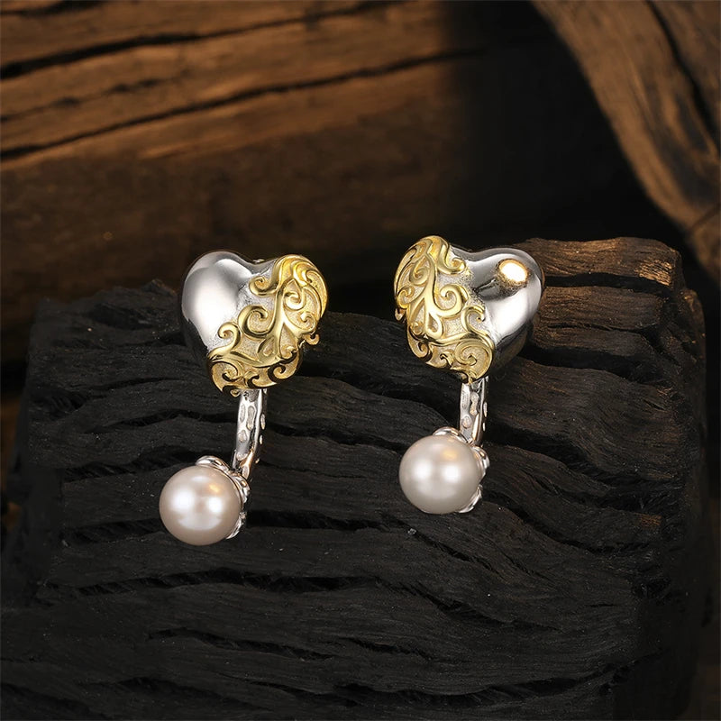 Sterling Silver Freshwater Pearl Dangle Earrings for Women