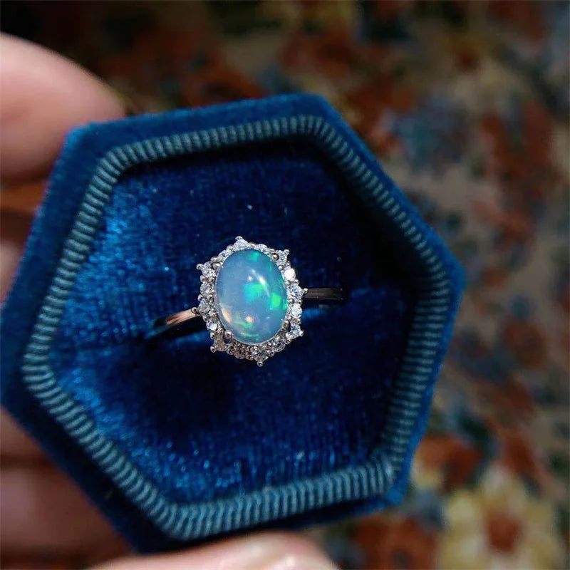 Sterling Silver Opal Ring for Women