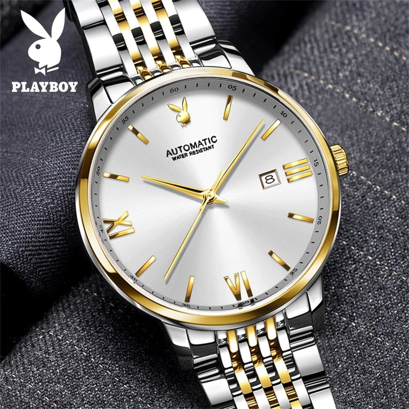 Stainless Steel Automatic Mechanical Watch for Men