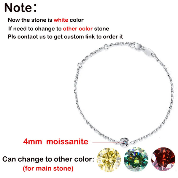 Sterling Silver 0.3CT Moissanite Bubble Bracelet for Women