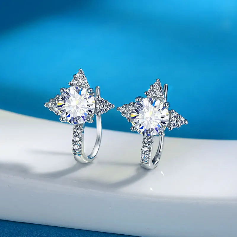 Sterling Silver True Moissanite Earrings for Women