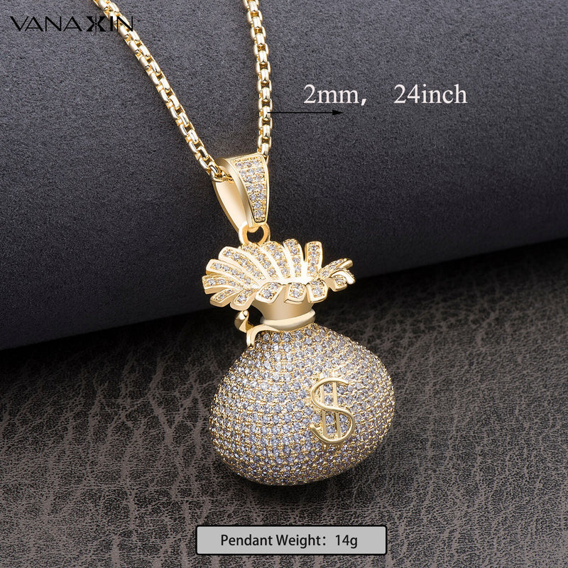 Brass Cubic Zirconia Ice Out Chain and Pendant for Men