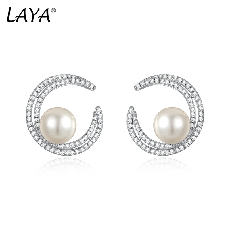 Sterling Silver Shell Pearl Earrings for Women