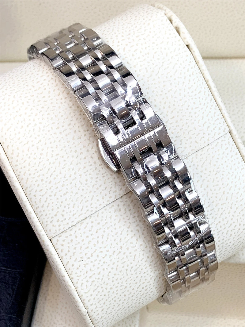 Square Luxury Watch for Women: Top Quality Soft Black Leather Band.