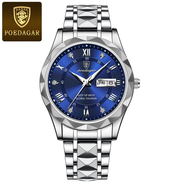 Luxury Quartz Wristwatch with Date and Week Display for Men