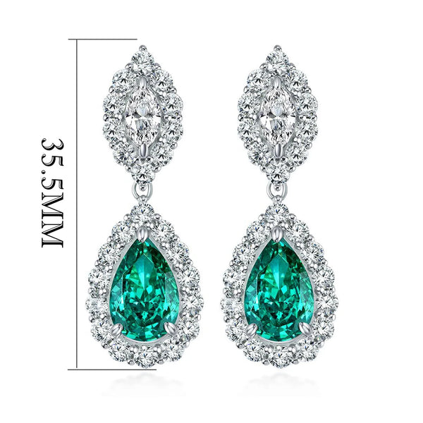 S925 Silver Water Drop Tourmaline Earrings for Women