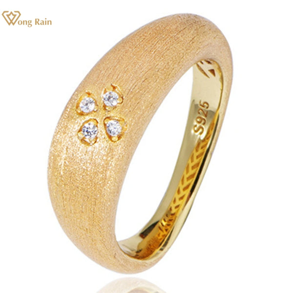 18K Gold Plated Silver Flower Lab Sapphire Ring for Women