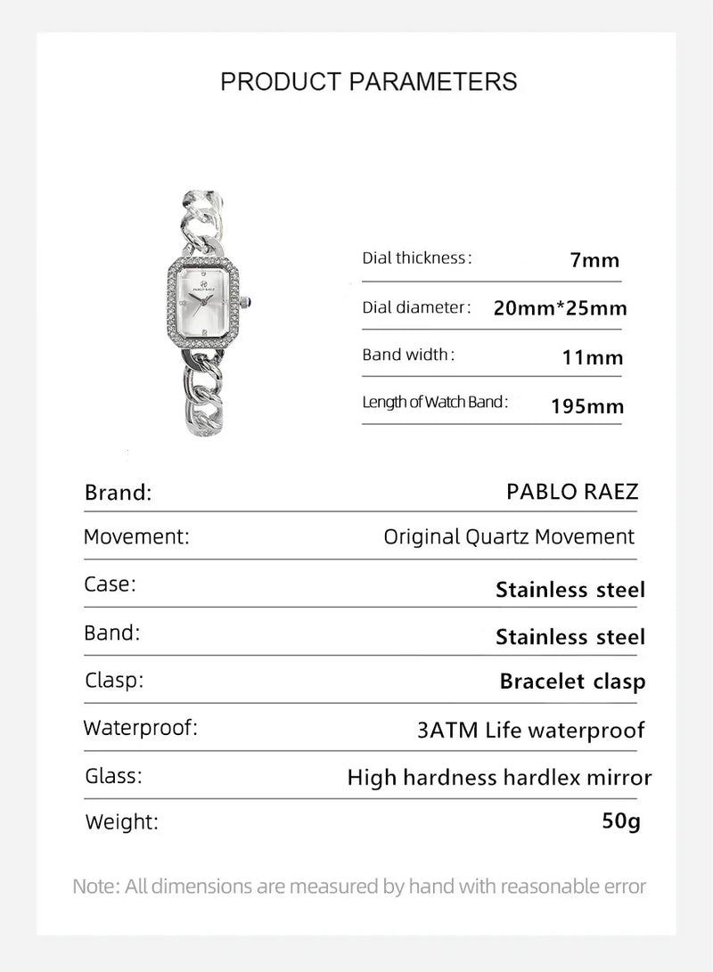 Elegant Diamond Stainless Steel Waterproof Wristwatch for Women