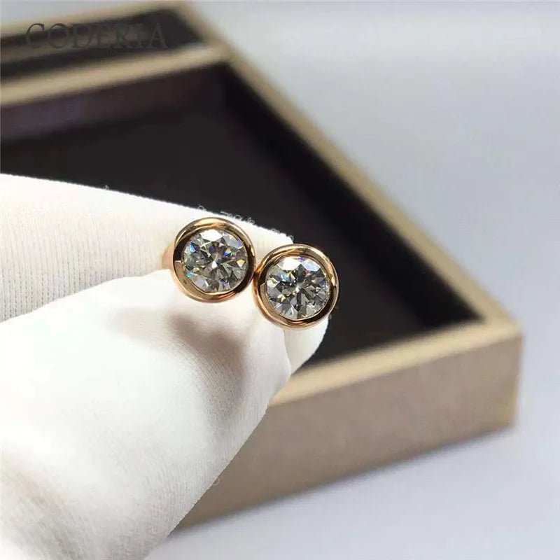 925 Sterling Silver 0.5ctw Moissanite Bubble Stud Earrings for Couple .