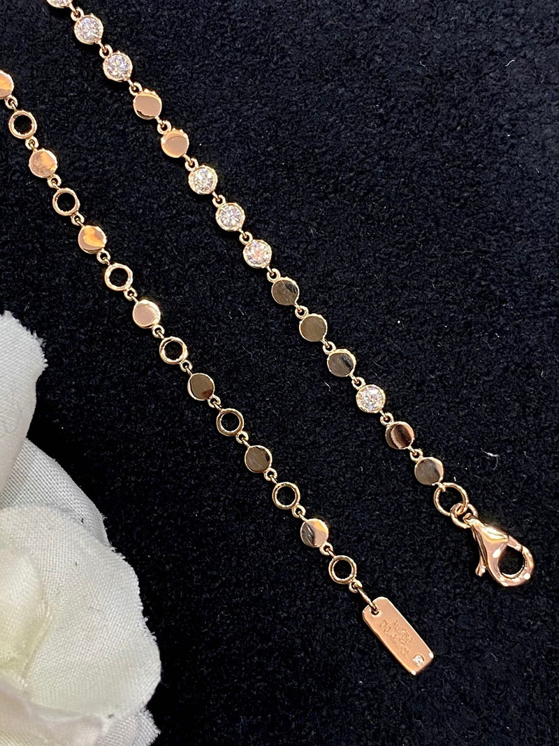18K White or Rose Gold Real Natural Diamond Bracelet for Women