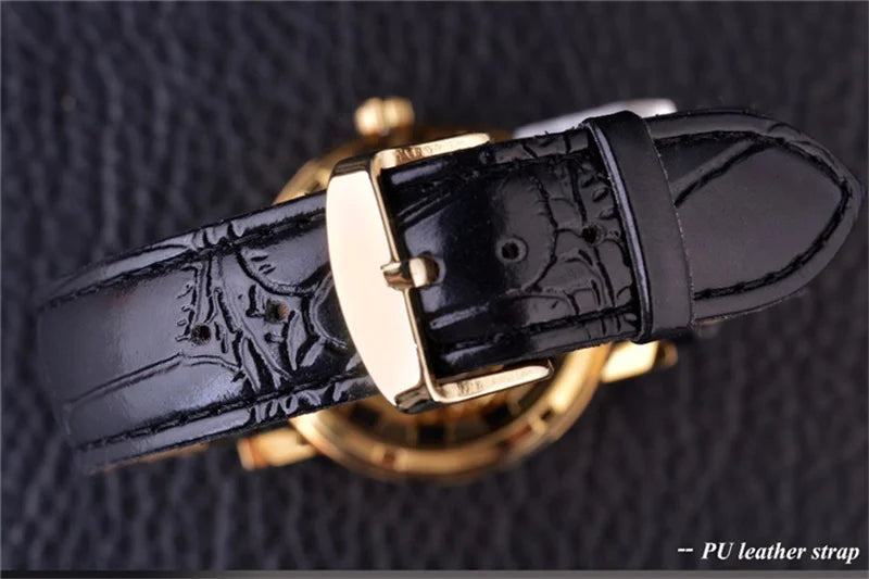 Stainless Steel Dragon Skeleton Mechanical Watch for Men