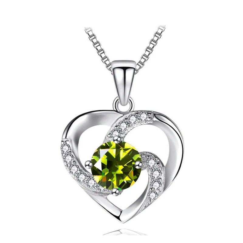 Sterling Silver 1 Carat LOVE Moissanite Pendant Necklace for Women