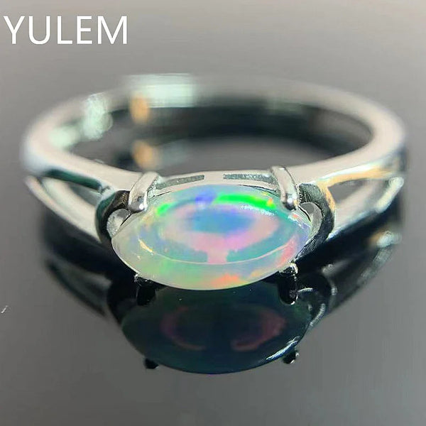 Sterling Silver Natural Opal Ring for Women