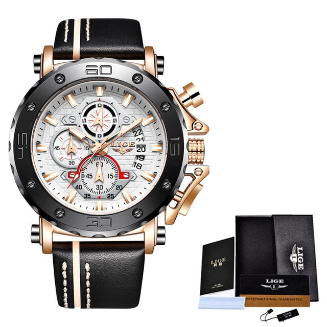 Stainless Steel Silicone Chronograph Date Luminous Watch for Men