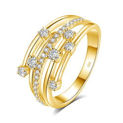 Yellow Gold Moissanite Eternity Band for Women