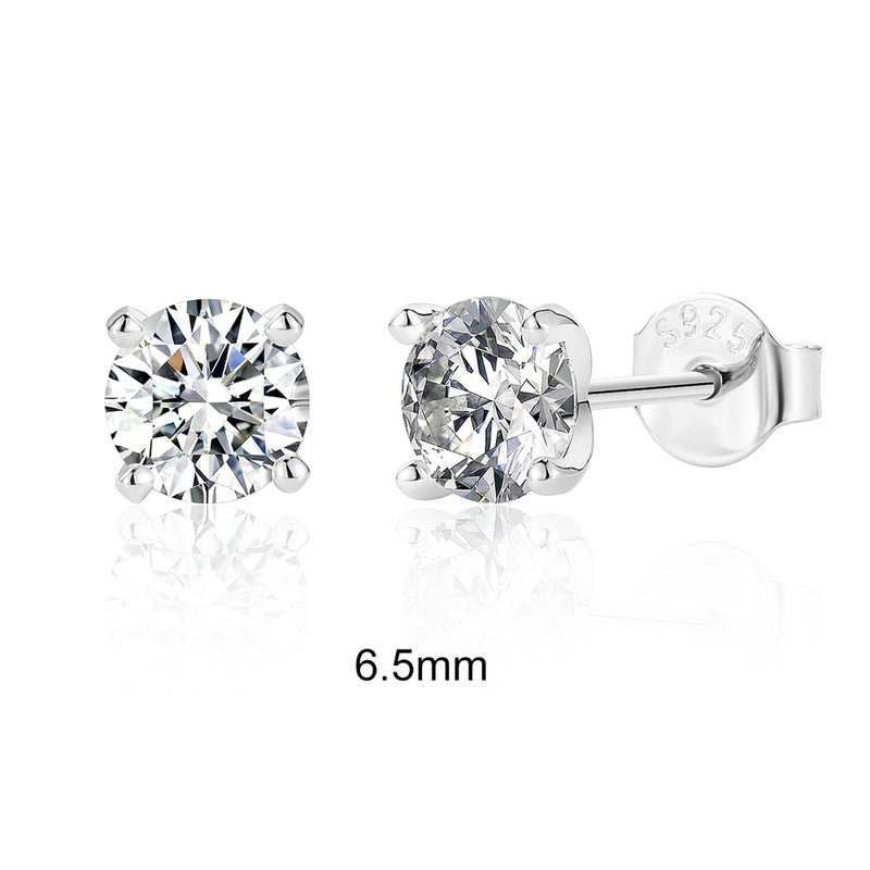 925 Sterling Silver Moissanite 0.5-1.2 ctw Stud Earrings for Women