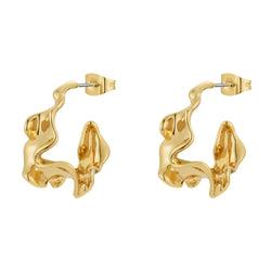 ENFASHION Piercing Hoop Earrings For Women Christmas New In Ruffle Earings Fashion Jewelry Gold Color Pendientes Mujer E221447