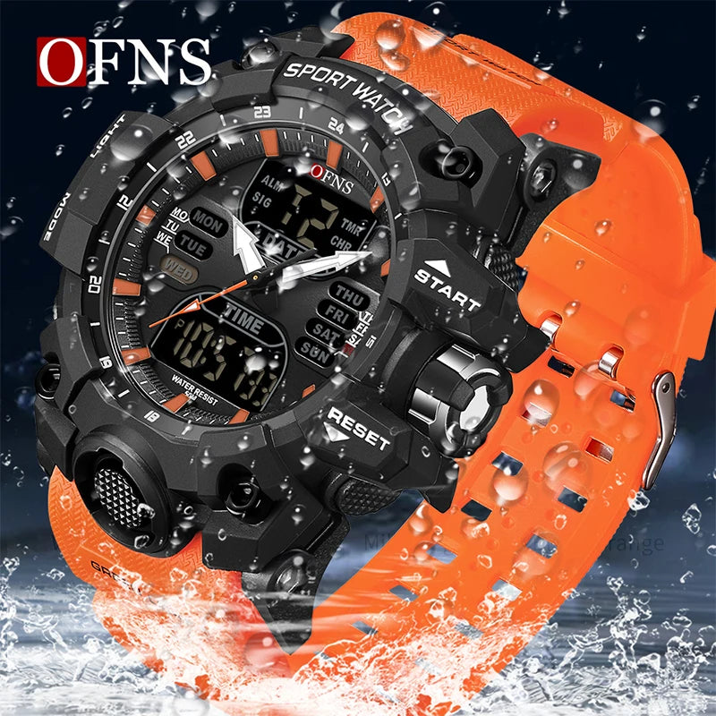 Stainless Steel Digital Quartz Chronograph Wristwatch for Men.