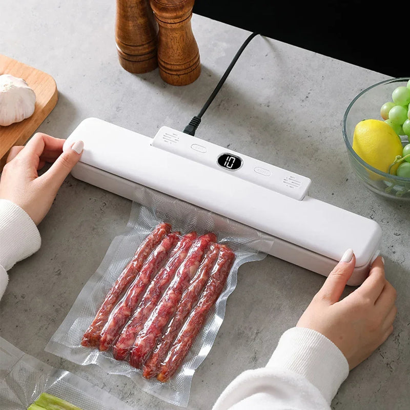 Automatic Vacuum Sealer Machine with Food Saver Bags for Food Storage