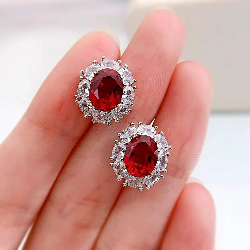 Sterling Silver Ruby Earrings (0.70ctw)