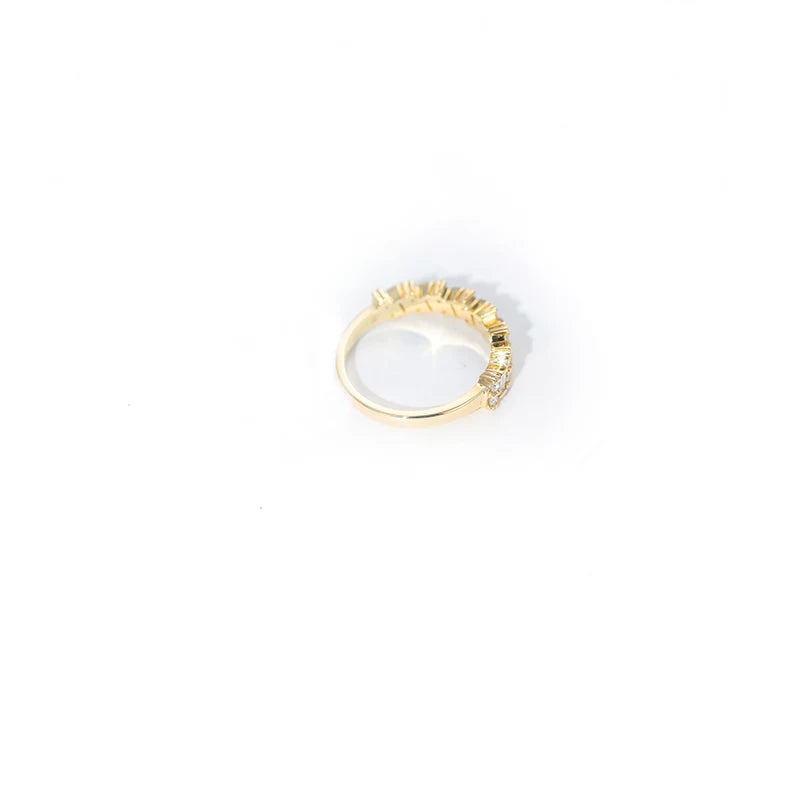 Solid 18K, 14K, or 10K Yellow Gold Moissanite Ring for Women