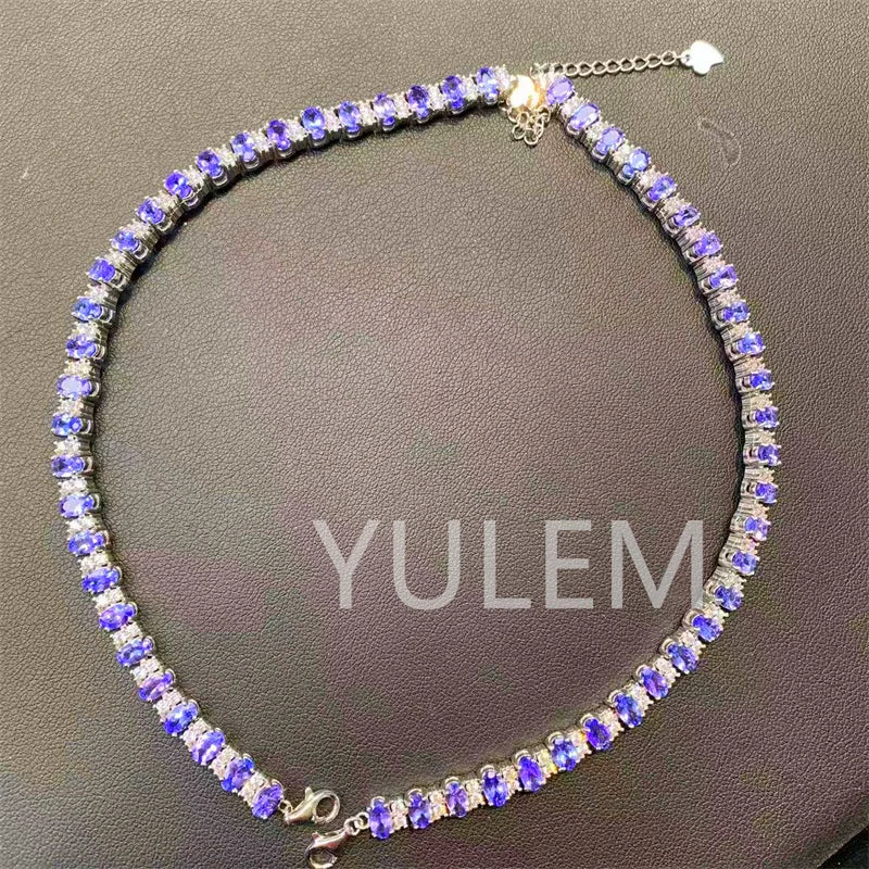 925 Sterling Silver Tanzanite Bracelet, 0.54ctw, Simple and Luxurious for Women