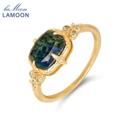 925 Sterling Silver Gold Plated Chrysocolla Ring for Women