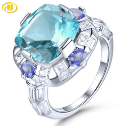 Sterling Silver 9.8ctw Topaz & Tanzanite Ring for Women